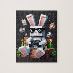 Puzzle Joyeux Jour de Pâques Joueur Vidéo Oeuf Lapin Jour