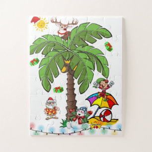 Puzzle Joyeux Noël à la fête de plage du Père Noël 