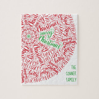 Puzzle Joyeux Noël à la main Mandala Elegant Rouge