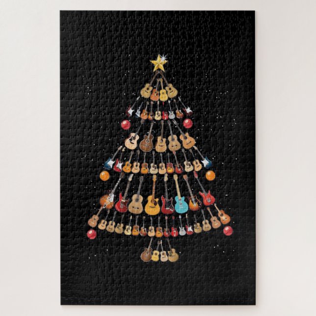 Puzzle Joyeux Noël|Arbre de Noël Ukulele Instrument (Vertical)