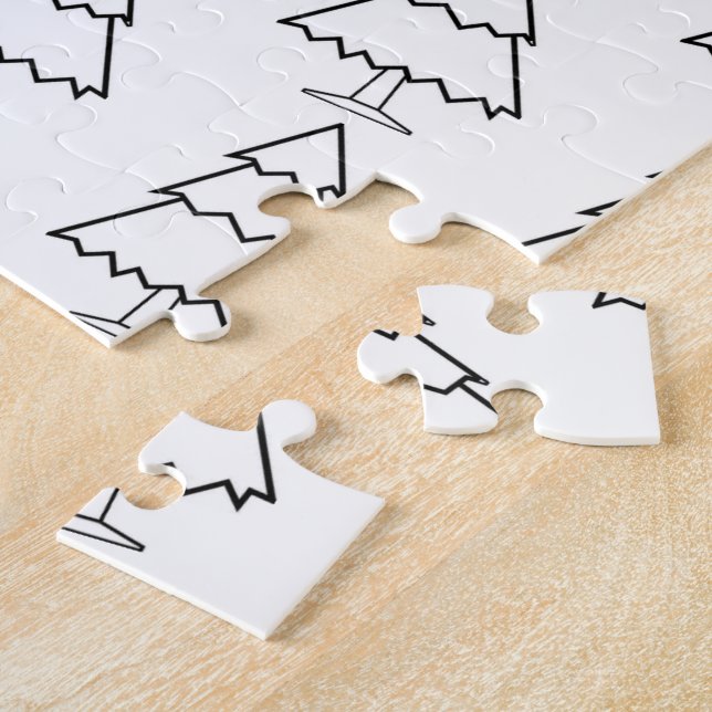 Puzzle Joyeux Noël Arbre Noir & Blanc  (Côté)