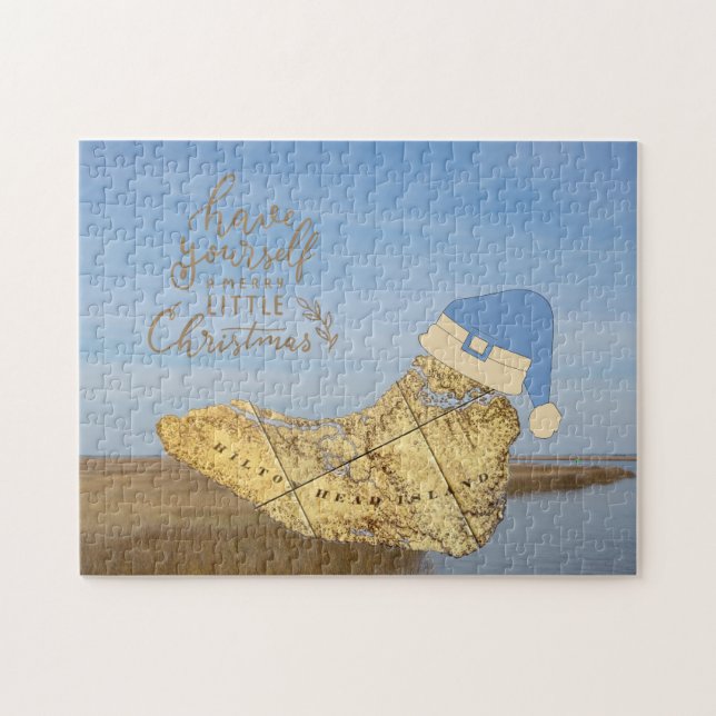 Puzzle Joyeux Noël au Pays Bas Hilton Head Island Carte (Horizontal)