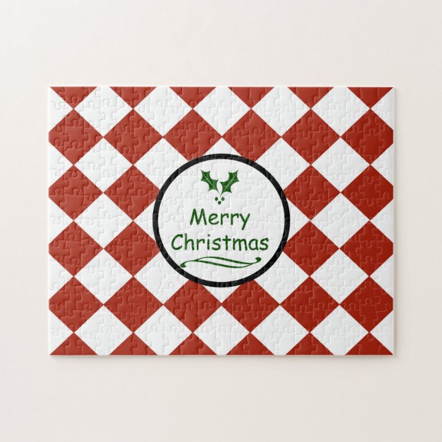 Puzzle Joyeux Noël avec motif diamant (Horizontal)