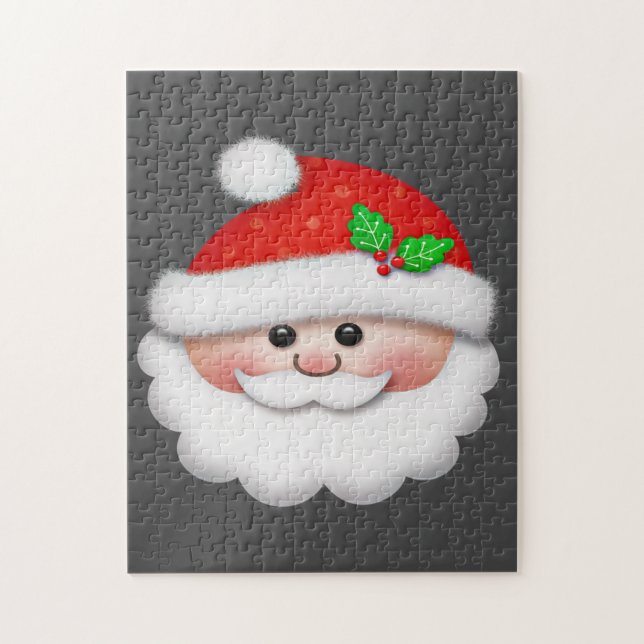 Puzzle Joyeux Noël avec visage Père Noël pour enfants (Vertical)