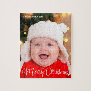Puzzle Joyeux Noël bébé photo mignon cadeau personnali