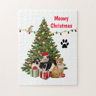 Puzzle Joyeux Noël chat / Amateur de chat