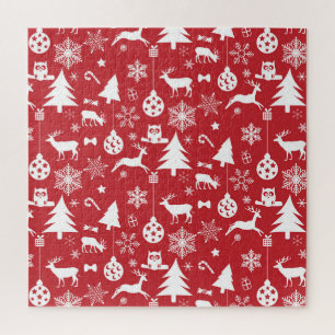 Puzzle Joyeux Noël : Collection Vintage rouge