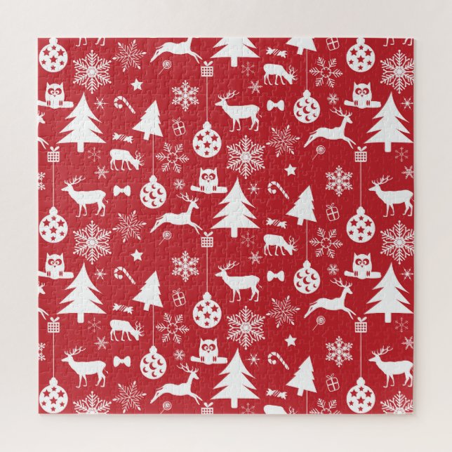 Puzzle Joyeux Noël : Collection Vintage rouge (Vertical)