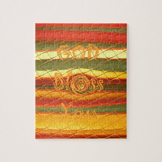 Puzzle Joyeux Noël Dieu Béni Vous Couleurs Design (Vertical)