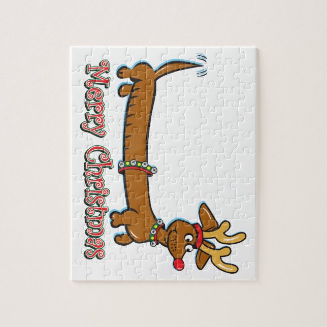 Puzzle Joyeux Noël Doxie (Vertical)