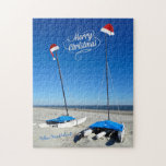 Puzzle Joyeux Noël Hilton Head Island Beach and Boats<br><div class="desc">Joyeux Noël Hilton Head Island ! Envoyez un peu de soleil pendant les vacances avec ce superbe puzzle à thème côtier. Le puzzle présente une scène de plage Hilton Head de la Plantation Port Royal avec du sable chaud, ciel bleu azur, deux catamarans avec des chapeaux santa rouges et blancs...</div>