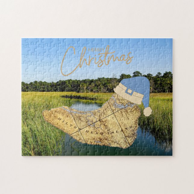 Puzzle Joyeux Noël Hilton Head Island Carte Marshlands (Horizontal)