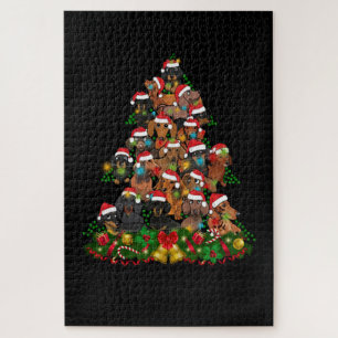 Puzzle Joyeux Noël Lumières des arbres de Noël de chien