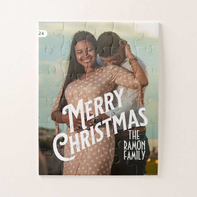 Puzzle Joyeux Noël minimaliste et photo moderne (Vertical)