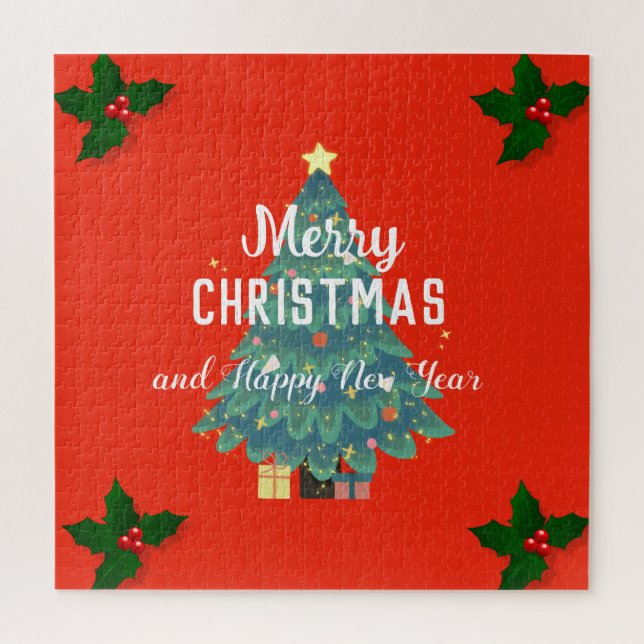 Puzzle Joyeux Noël moderne et joyeux jour férié (Vertical)