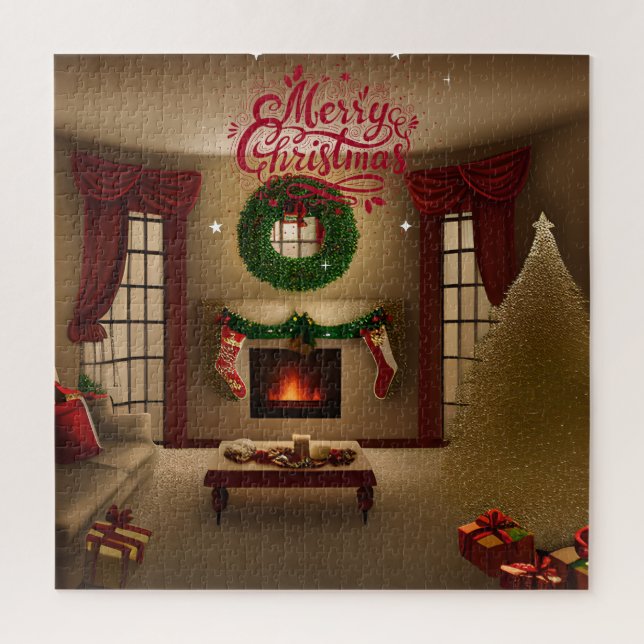 Puzzle Joyeux Noël - Noël lumière - arbre de Noël (Vertical)