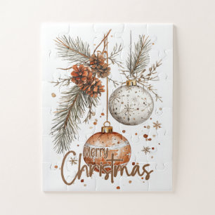Puzzle Joyeux Noël Rustique Salutation