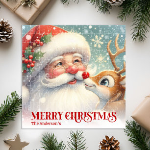 Puzzle Joyeux Père Noël Rudolph Cadeau Personnalisé pour 