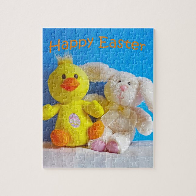 Puzzle Joyeux poussin de Pâques + lapin (Vertical)