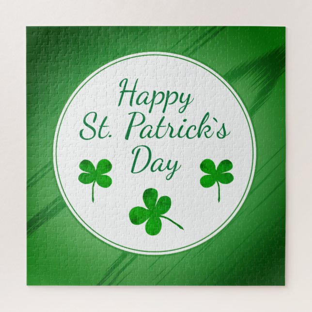 Puzzle Joyeux Saint Patrick`s Day Shamrock vert irlandais (Vertical)