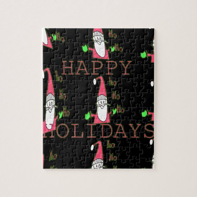 Puzzle Joyeux Souris Santa : Une Illustration de Vacances (Vertical)