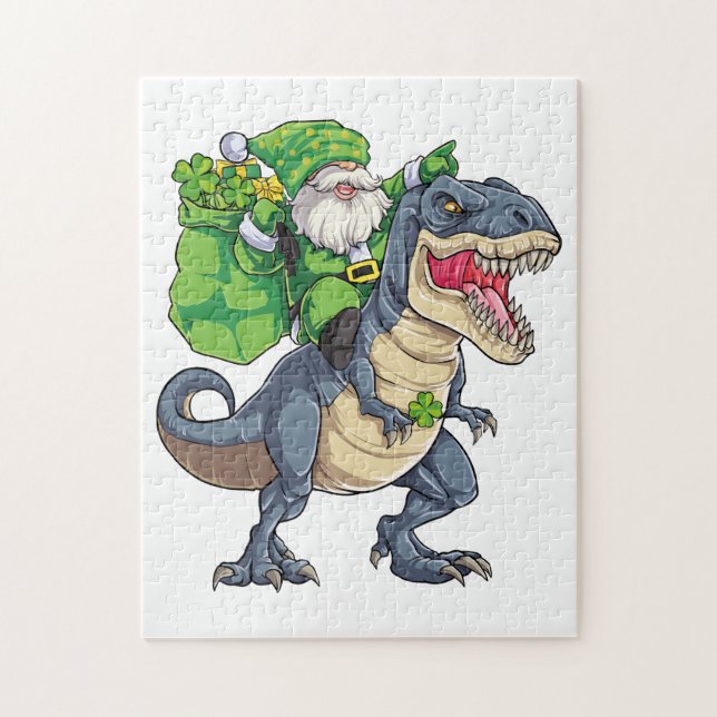 Puzzle Joyeux St Pat T Rex Saint Patrick's Day Leprechaun (Vertical)
