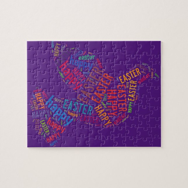 Puzzle Joyeux texte de voeux de la colombe de Pâques (Horizontal)