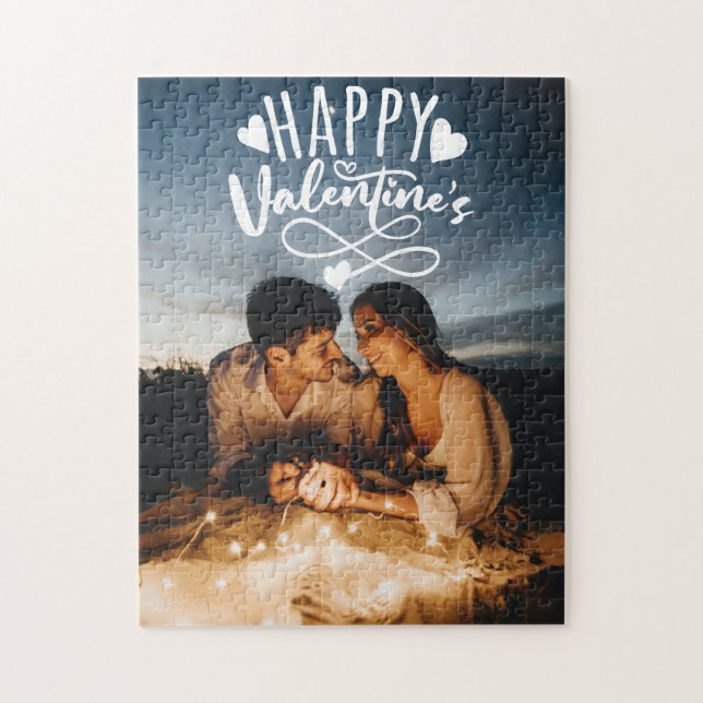 Puzzle Joyeux Valentines blanc Lettres superposition phot (Vertical)