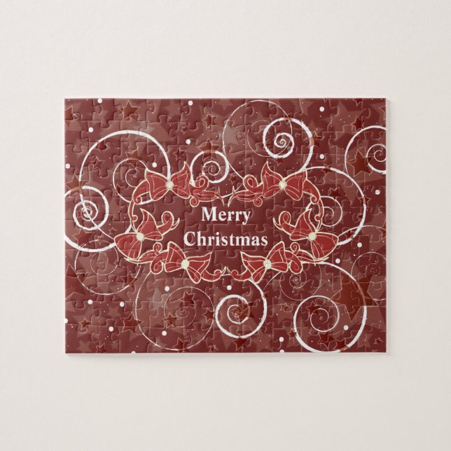 Puzzle Joyeux voeux de Noël avec arcs et étoiles (Horizontal)