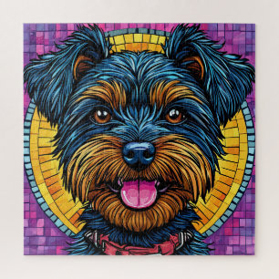Puzzle Joyeux Yorkshire Terrier Chien en Mosaïque