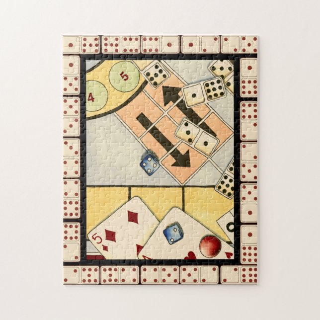 Puzzle Jumbled Assortiment of Games of Chance (Vertical)