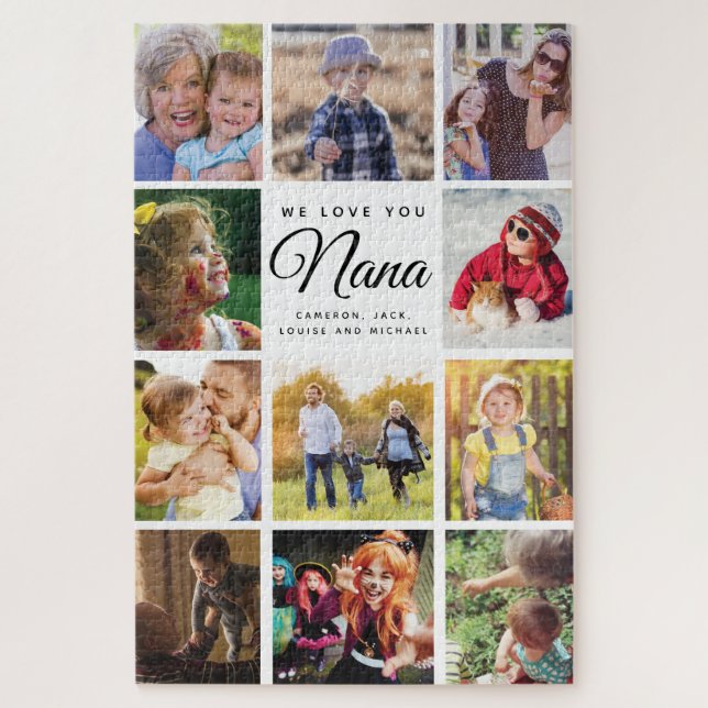 Puzzle Jumbo Family Photo Collage Nana NOUS VOUS AIMONS (Vertical)