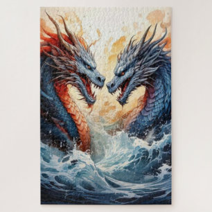 Puzzle Jumeaux Dragons Ascendants – Un Choc Mythique de P