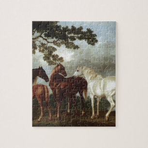 Puzzle Juments et poulains dans un paysage George Stubbs