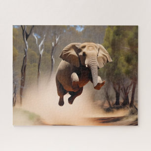 Puzzle "Jumping Joy : Le saut des éléphants Animés"