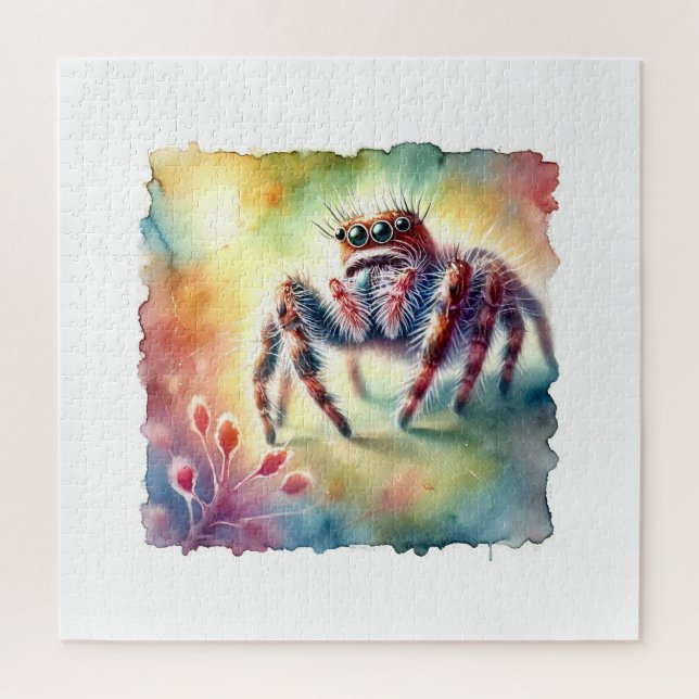 Puzzle Jumping Spider 170624AREF114 - Watercolor (Vertical)