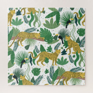 Puzzle Jungle des léopards : Enfants tropicaux sans la su
