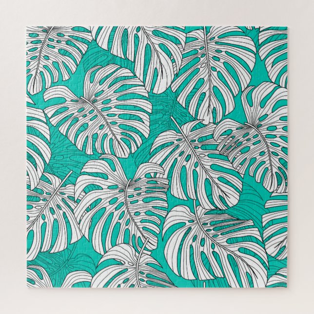 Puzzle Jungle Feuille Tropical Floral sans fil (Vertical)