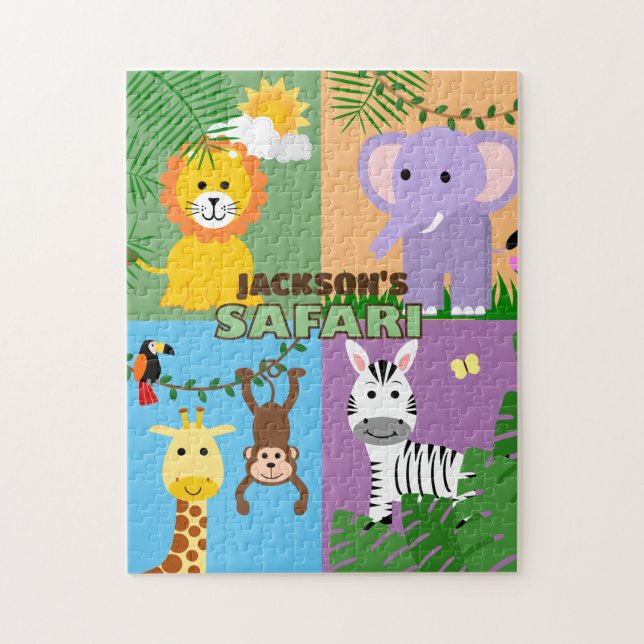 Puzzle Jungle Safari animal sauvage Anniversaire de enfan (Vertical)