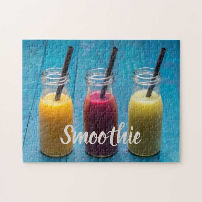 Puzzle Jus de smoothie boisson mangue orange kiwi cadeau (Horizontal)