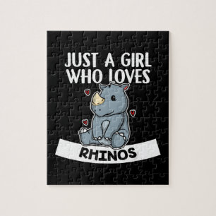 Puzzle just a girl who loves rhinos cute rhinoceros