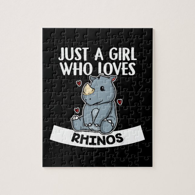 Puzzle just a girl who loves rhinos cute rhinoceros (Vertical)