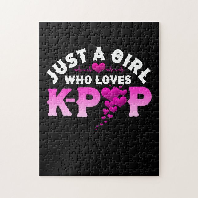 Puzzle Just Girl Who Loves K-pop Finger Heart (Vertical)