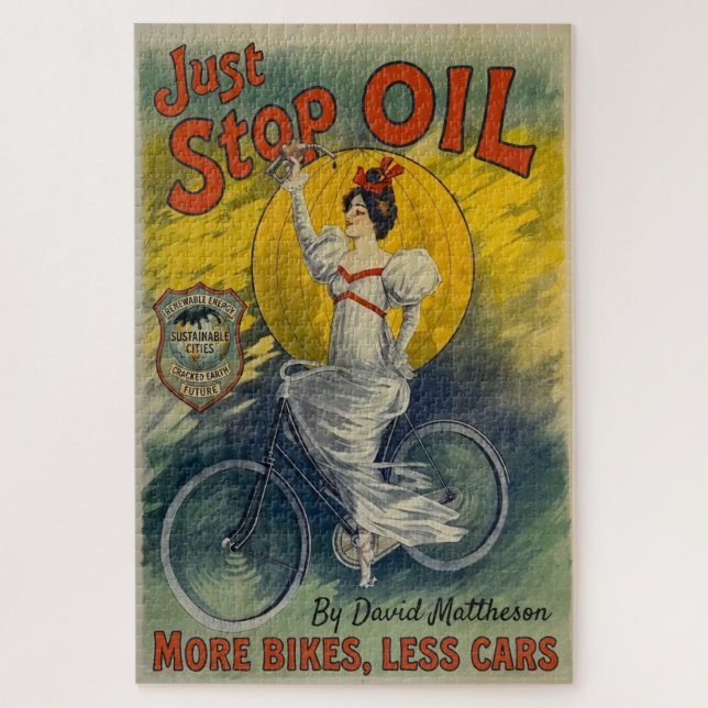 Puzzle Just Stop Oil Mug More Bikes Less Cars Activist (Vertical)