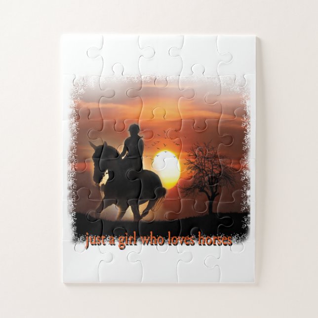 Puzzle juste une fille qui aime les chevaux (Vertical)