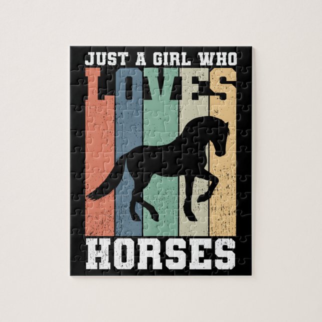 Puzzle Juste une fille qui aime les chevaux | Cheval rétr (Vertical)