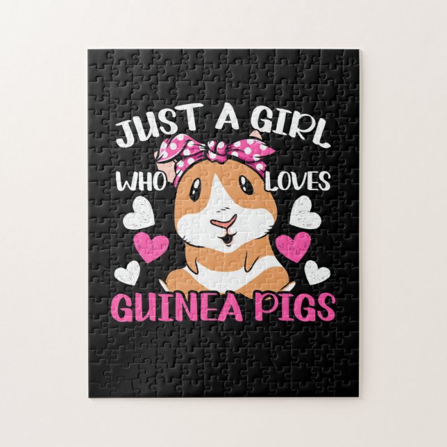 Puzzle Juste Une Fille Qui Aime Les Cochons De Guinée (Vertical)