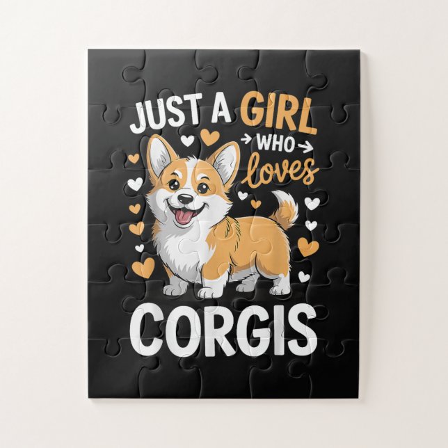 Puzzle Juste Une Fille Qui Aime Les Corgis (Vertical)