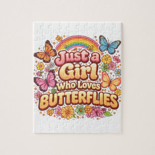 Puzzle Juste une Fille qui Aime les Papillons – Joli Flor