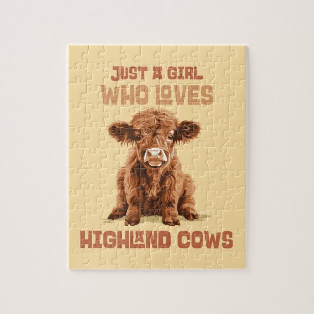Puzzle Juste une fille qui aime les vaches Highland (Vertical)
